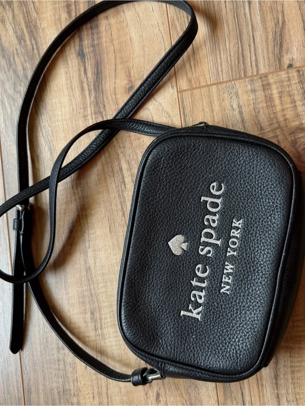 kate spade Black Crossbody Bag with Silver Logo